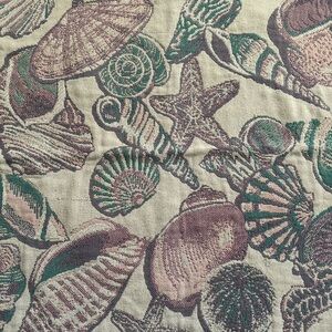 Bob Timberlake Home Collection Cotton Tapestry Seashell Throw Coastal Beachy